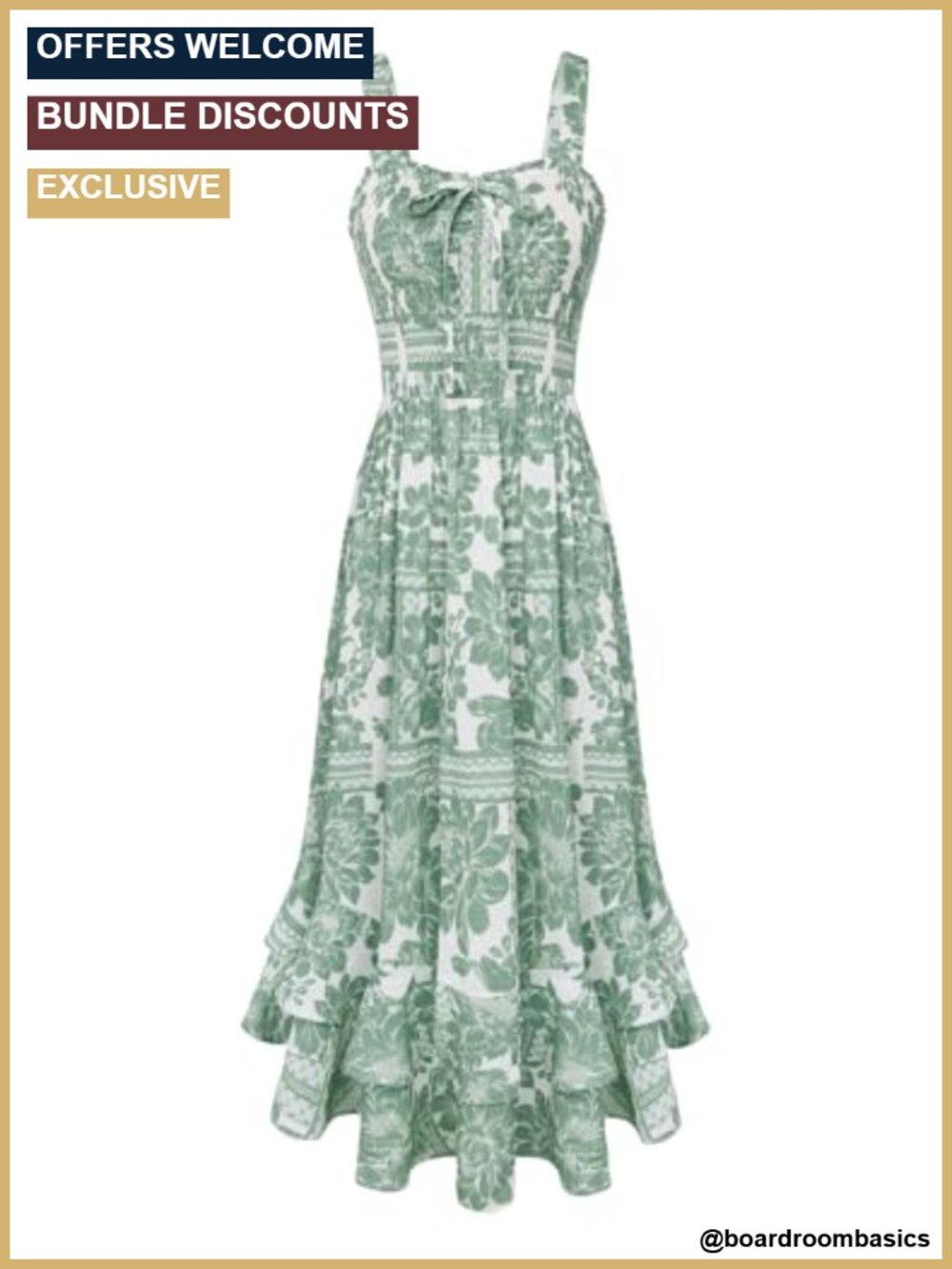 Women's Floral Boho Strappy Maxi Dress Smocked Open Back Tiered Ruffle